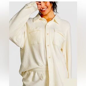 Pink Reverse Fleece Shacket